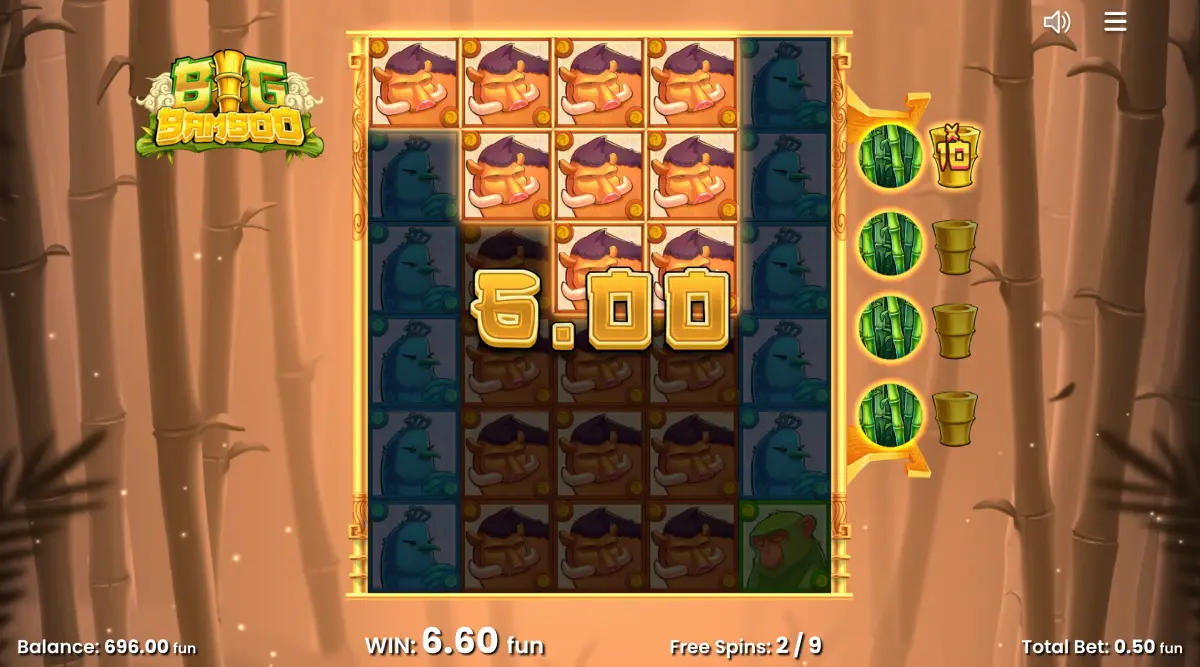 Bonusspiel und Freispiele im Slot „Big Bamboo“